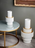 pols potten Vase GEAR SMALL, Color: WHITE/ GOLD (Image 1)