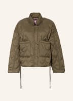 MRS & HUGS Cropped-Steppjacke mit 3/4-Arm, Farbe: KHAKI/ ROSA (Bild 1)