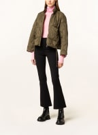 MRS & HUGS Cropped-Steppjacke mit 3/4-Arm, Farbe: KHAKI/ ROSA (Bild 1)