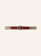 GUCCI Ledergürtel, Farbe: DUNKELROT/ BEIGE (Bild 1)