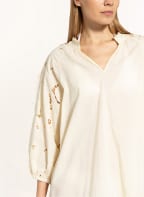 watercult Strandkleid SUSTAINABLE SOLIDS mit 3/4-Arm, Farbe: CREME (Bild 1)
