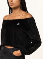 adidas Originals Cropped-Top aus Samt, Farbe: SCHWARZ (Bild 1)