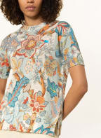 ETRO Strickshirt aus Leinen, Farbe: HELLBLAU/ CREME/ ORANGE (Bild 1)