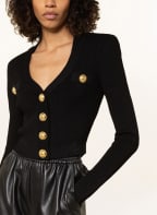 BALMAIN Cropped cardigan, Color: BLACK (Image 1)