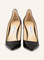 JIMMY CHOO Patent pumps SPRUCE 95 with decorative gem trim, Color: BLACK (Image 1)