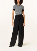 VALENTINO Wide leg trousers made of silk, Color: BLACK (Image 1)