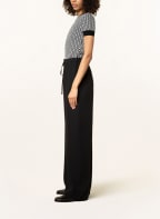 VALENTINO Wide leg trousers made of silk, Color: BLACK (Image 1)