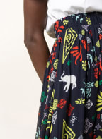 MRS & HUGS Skirt with ruffle trim, Color: DARK BLUE/ RED/ YELLOW (Image 1)
