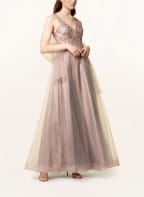 unique Evening dress with sequin trim and stole, Color: ROSE (Image 1)