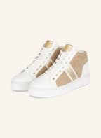 MICHAEL KORS High-top sneakers with glitter thread, Color: 740 PALE GOLD (Image 1)
