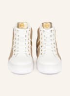MICHAEL KORS High-top sneakers with glitter thread, Color: 740 PALE GOLD (Image 1)