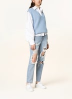 AMERICAN EAGLE Mom jeans, Color: 973 INDIGO SKYLIGHT DESTROY (Image 1)