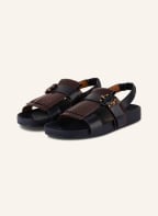 TORY BURCH Sandals KILTIE, Color: DARK BLUE/ BROWN (Image 1)