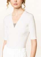 BRUNELLO CUCINELLI T-Shirt mit Schmucksteinbesatz, Farbe: ECRU (Bild 1)