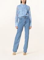 GANNI Blusenshirt mit Lochspitze , Farbe: HELLBLAU (Bild 1)