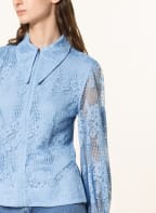GANNI Blusenshirt mit Lochspitze , Farbe: HELLBLAU (Bild 1)
