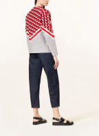 oui Pullover , Farbe: ROT/ DUNKELROT/ HELLGRAU (Bild 1)