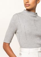 FABIANA FILIPPI Strickshirt mit Schmucksteinen, Farbe: GRAU (Bild 1)