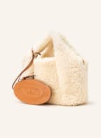 TOD'S Schultertasche SHIRT aus Echtfell mit Pouch, Farbe: CREME (Bild 1)