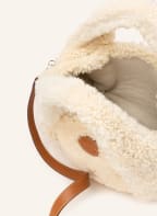 TOD'S Schultertasche SHIRT aus Echtfell mit Pouch, Farbe: CREME (Bild 1)