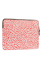 WOUF Laptop sleeve WHITE HEARTS, Color: WHITE/ RED (Image 1)