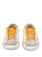 GOLDEN GOOSE Sneaker SUPER-STAR, Farbe: HELLGRAU/ WEISS/ ORANGE (Bild 1)
