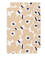 marimekko Set of 2 dish towels PIENI UNIKKO with linen, Color: CREAM/ BEIGE/ DARK BLUE (Image 1)