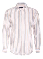 STROKESMAN'S Hemd Regular Fit mit Leinen , Farbe: WEISS/ COGNAC/ DUNKELBRAUN (Bild 1)