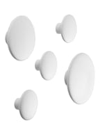 MUUTO 5-piece Wall hooks set DOTS WOOD, Color: WHITE (Image 1)
