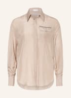 BRUNELLO CUCINELLI Hemdbluse aus Seide mit Perlenbesatz, Farbe: CREME (Bild 1)