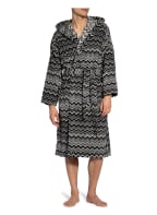 MISSONI Home Unisex-Bademantel KEITH mit Kapuze, Farbe: SCHWARZ/ WEISS (Bild 1)