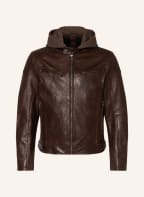 gipsy Lederjacke BIKO mit abnehmbarer Blende, Farbe: DUNKELBRAUN (Bild 1)