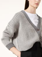 (THE MERCER) N.Y. Strickjacke aus Cashmere , Farbe: WEISS/ GRAU (Bild 1)