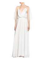 unique Evening dress with stole, Color: WHITE (Image 1)