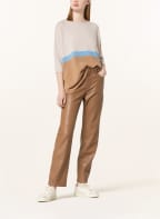 darling harbour Strickshirt aus Cashmere, Farbe: BEIGE/ BLAU/ CAMEL (Bild 1)