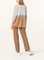 darling harbour Strickshirt aus Cashmere, Farbe: BEIGE/ BLAU/ CAMEL (Bild 1)