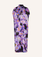BALENCIAGA Oversized-Hemdblusenkleid aus Seide, Farbe: DUNKELLILA/ HELLLILA/ GELB (Bild 1)