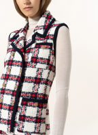 GUCCI Tweed-Weste, Farbe: WEISS/ DUNKELBLAU/ ROT (Bild 1)