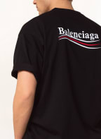 BALENCIAGA Oversized-Shirt, Farbe: SCHWARZ/ WEISS/ ROT (Bild 1)