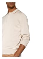 BOSS Strick-Poloshirt T-NOCERO Tailored Fit mit Seide, Farbe: BEIGE (Bild 1)