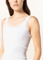 rosemunde Seidentop BABETTE mit Spitzenbesatz, Farbe: WEISS (Bild 1)