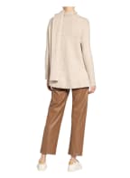 oui Pullover mit abnehmbarem Schal, Farbe: BEIGE (Bild 1)