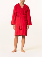 VOSSEN Unisex-Bademantel TEXAS mit Kapuze, Farbe: ROT (Bild 1)