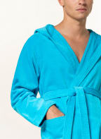 VOSSEN Unisex-Bademantel TEXAS mit Kapuze , Farbe: TÜRKIS (Bild 1)