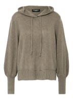 REPEAT Strick-Hoodie aus Cashmere, Farbe: KHAKI (Bild 1)