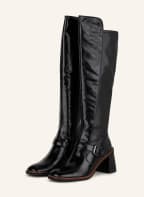 ELVIO ZANON Overknee-Stiefel im Materialmix, Farbe: SCHWARZ (Bild 1)