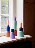 HAY Candle PILLAR M, Color: LIGHT ORANGE/ DARK BLUE/ MINT (Image 1)