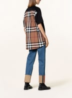 BURBERRY Oversized-Shirt im Materialmix, Farbe: SCHWARZ/ COGNAC/ ROT (Bild 1)