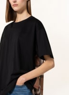 BURBERRY Oversized-Shirt im Materialmix, Farbe: SCHWARZ/ COGNAC/ ROT (Bild 1)
