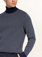 TOMMY HILFIGER Rollkragenpullover, Farbe: WEISS/ DUNKELBLAU (Bild 1)